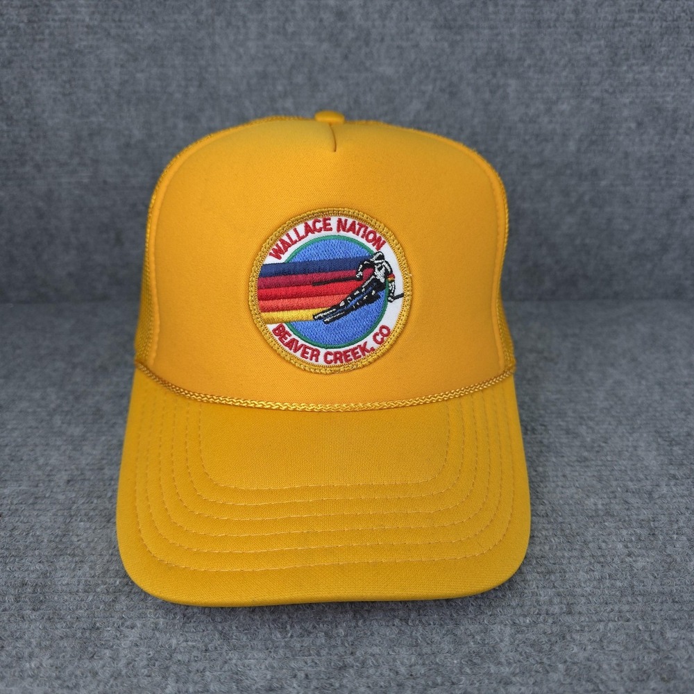 Wallace Nation‎ Beaver Creek Hat Cap Snap Back Yellow Trucker Ski Snowboard Mens